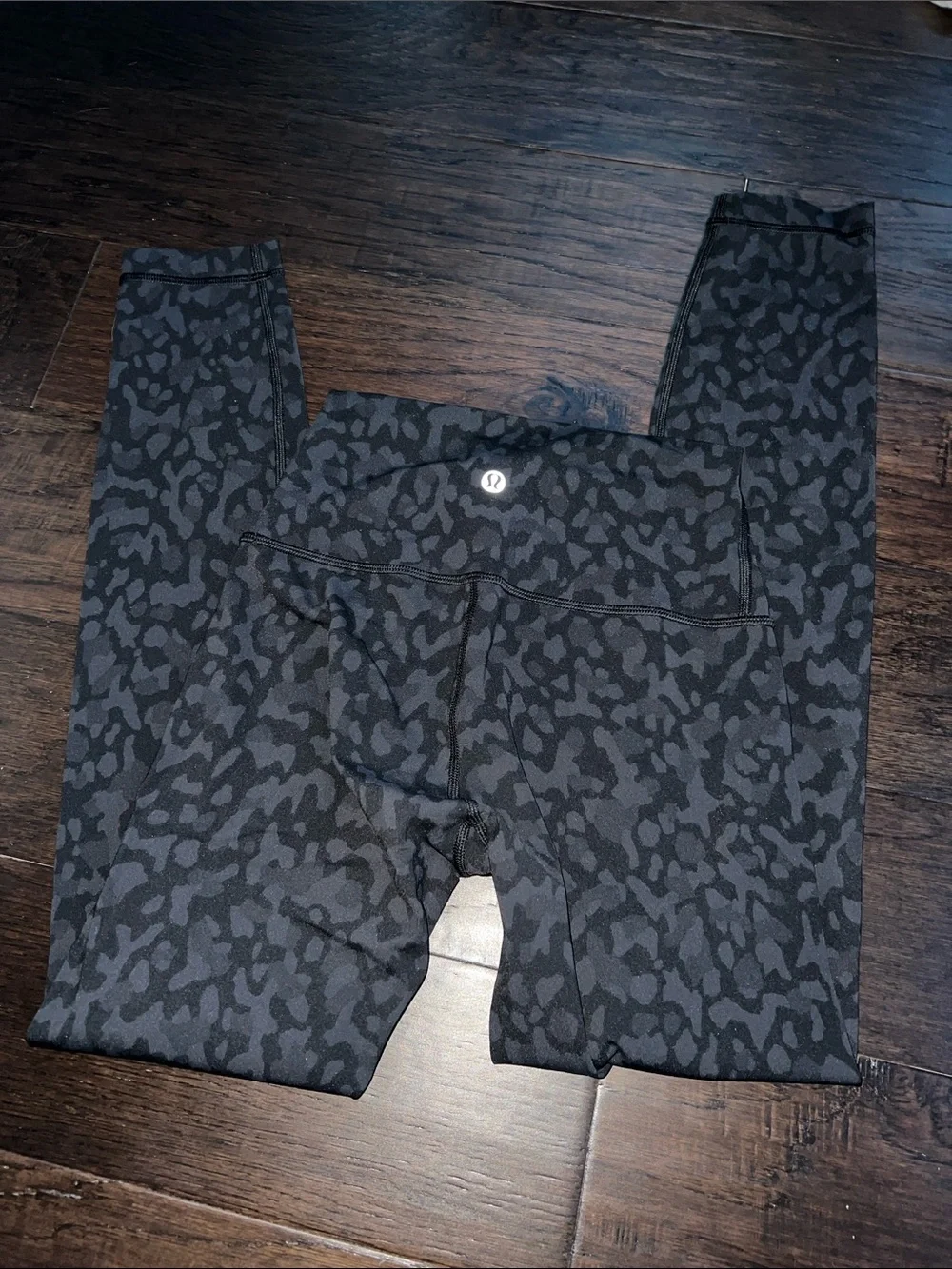 lululemon athletica Black Charcoal Leopard Print Leggings